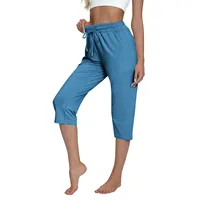 Solid Color Simple Classic Cropped Capris Pants For Women Summer Fashion Slimming Daily Versatile Sports Elastic Short Pants - Image 3