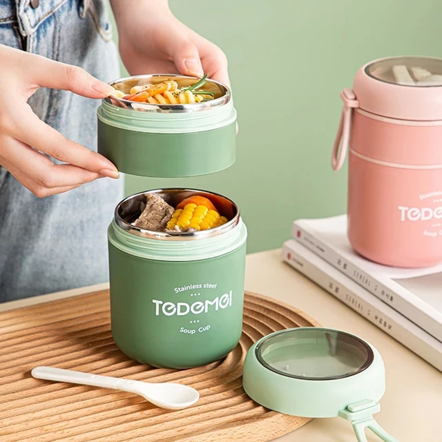 Dropship 530/710ml Stainless Steel Lunch Box Food Cup With Spoon Thermo  Lunchbox Thermal Jar Insulated Soup Container Breakfast Tableware to Sell  Online at a Lower Price