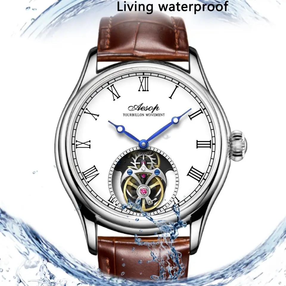 トゥールビヨン AESOP 腕時計 Aesop-メンズ防水トゥールビヨンムーブメントウォッチ