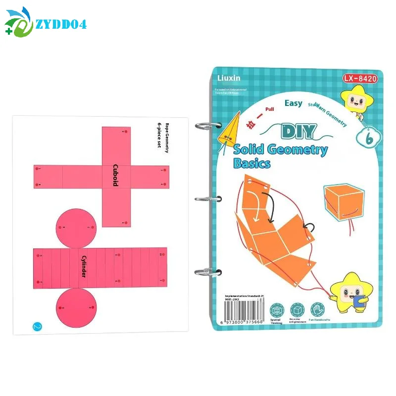 ●1 Set Spatial Thinking Training DIY Math Learning Book 3D Geometry Quiet Book For Kids Montessori Educational Tracing Workbook - 5