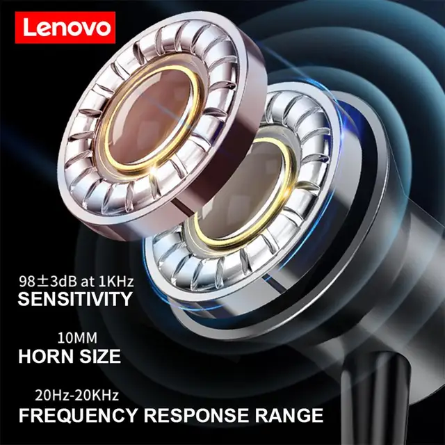 سماعة أذن من Lenovo طراز HE01 بلوتوث 5.0 لاسلكية بشريط حول الرقبة ستريو CVC بخاصية إلغاء الضوضاء، رياضية مغناطيسية مضادة للمياه 3