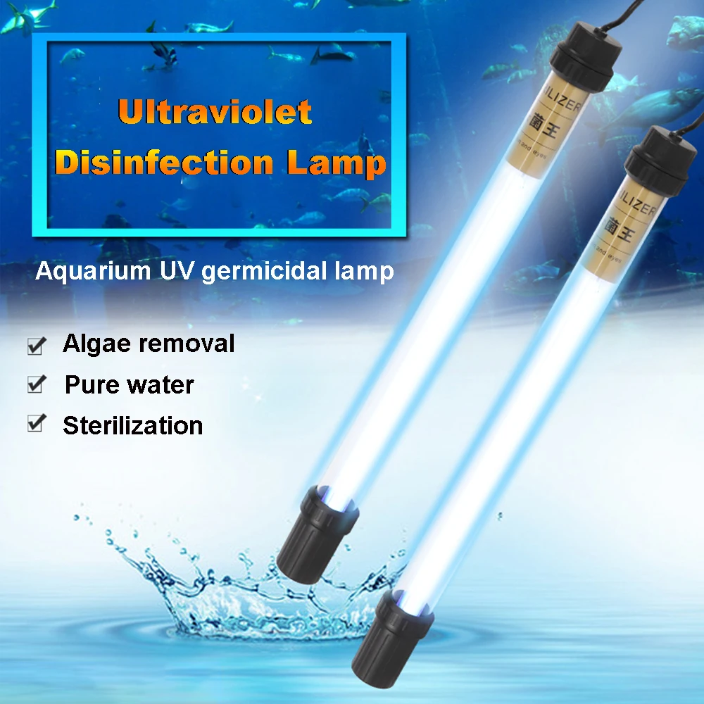 220V Aquarium Ultraviolette Sterilisatie Lamp 20W 40W 60W 120W Afdichting Sterke Waterdichte Algen Verwijderen Uvc licht Voor Aquarium