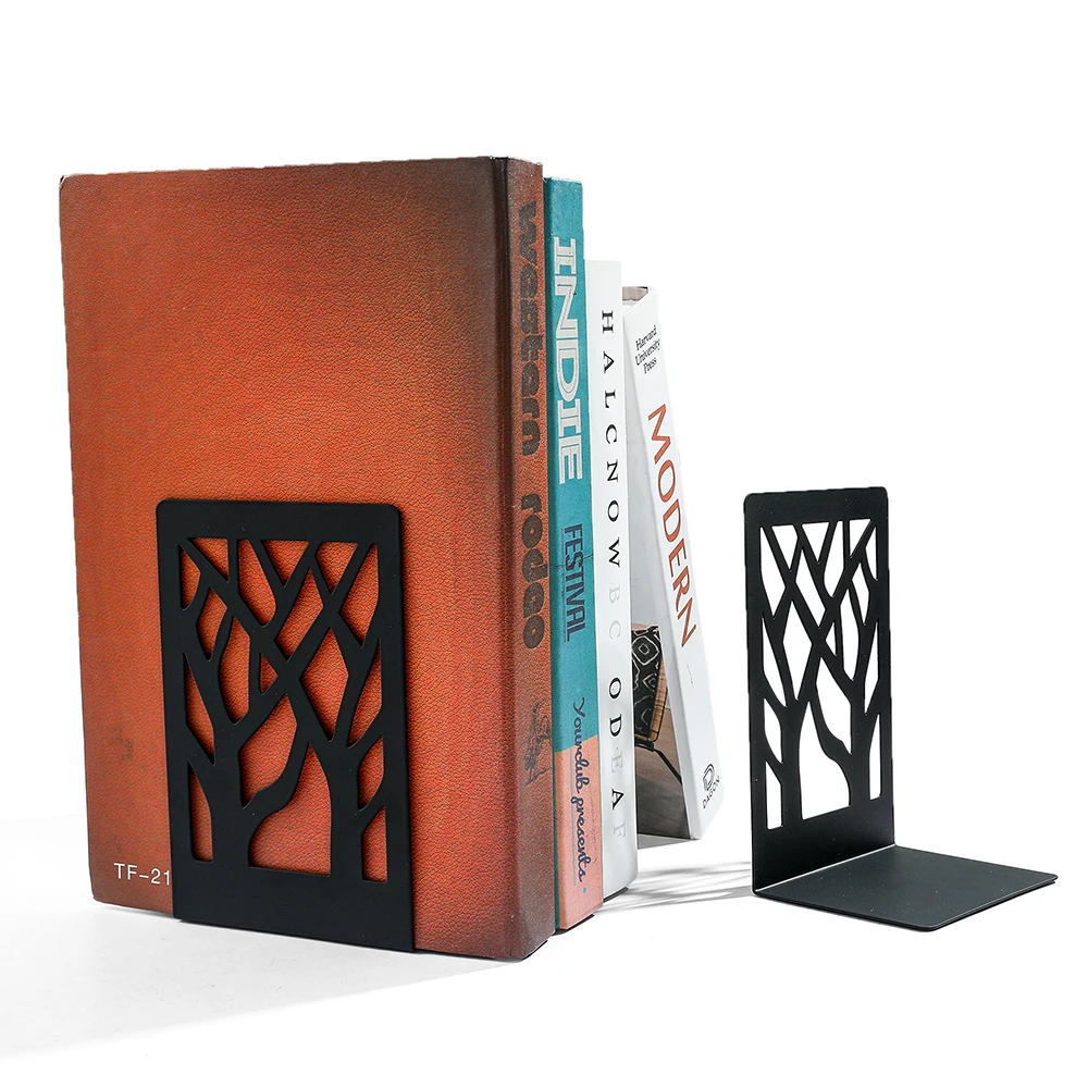 2 Pcs Treelike Desktop Bookends Office Desktop Book Organizer Home Iron Bookends Book Ends Holder Book rack Stand Shelf 3