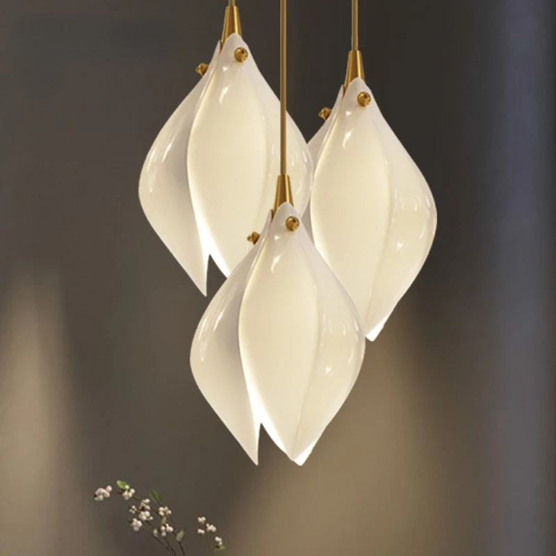 

Glass Flower LED Pendant Lights New Design Hotel Hall Foyer Restaurant Hanglamp Cord Adjustable Loft Decoration G9 110-240V