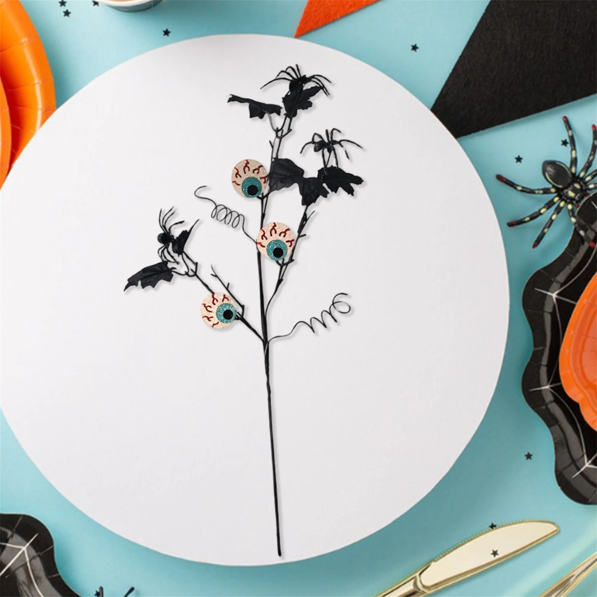 Gothic Halloween Black Rose Bouquet Artificial Flower Arrangement for Home Party Decor Table Centerpieces and Vase