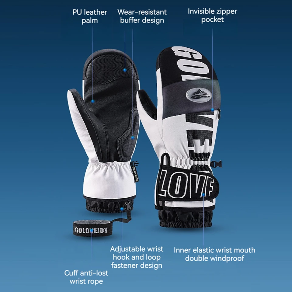 LOOGDEEL Winter Warmth Skiing Gloves Men Women Waterproof Windproof Touch Screen Cycling Motorcycle Bicycle Snowboard Ski Gloves 5