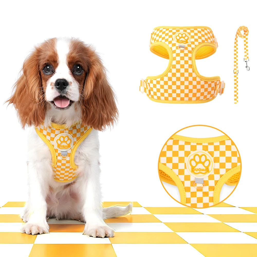 Adjustable Padded Dog Harness And Leash Set For Small Medium Pets_voghion.com