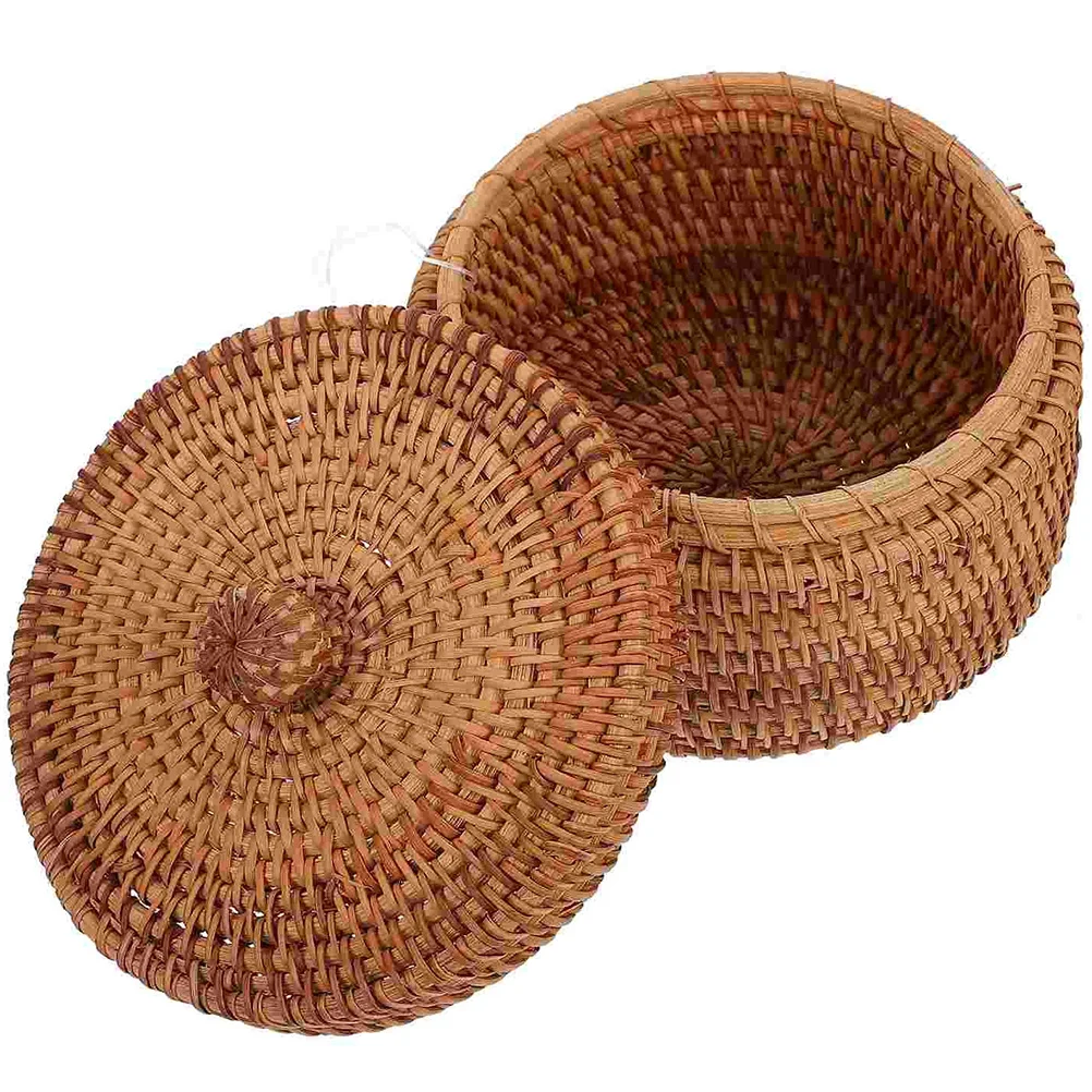 

Rattan Storage Box House Decorations for Home Bathroom Holder Basket Desktop Toy Case Sundry Organizer