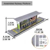 29*5.3*7.2cm Simulation Railway Platform Bus Stop Bus Station DIY Model Making Assembled Plastic Toys Kids' Birthday Gift 1Set 1