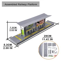 29*5.3*7.2cm Simulation Railway Platform Bus Stop Bus Station DIY Model Making Assembled Plastic Toys Kids' Birthday Gift 1Set 1