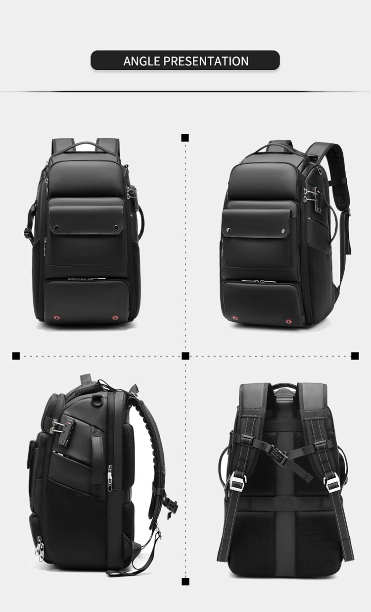 Men travel Professional SLR camera backpack With tripod bracket Detachable into a Anti-theft 40L travel 17 inch Laptop Backpack 6