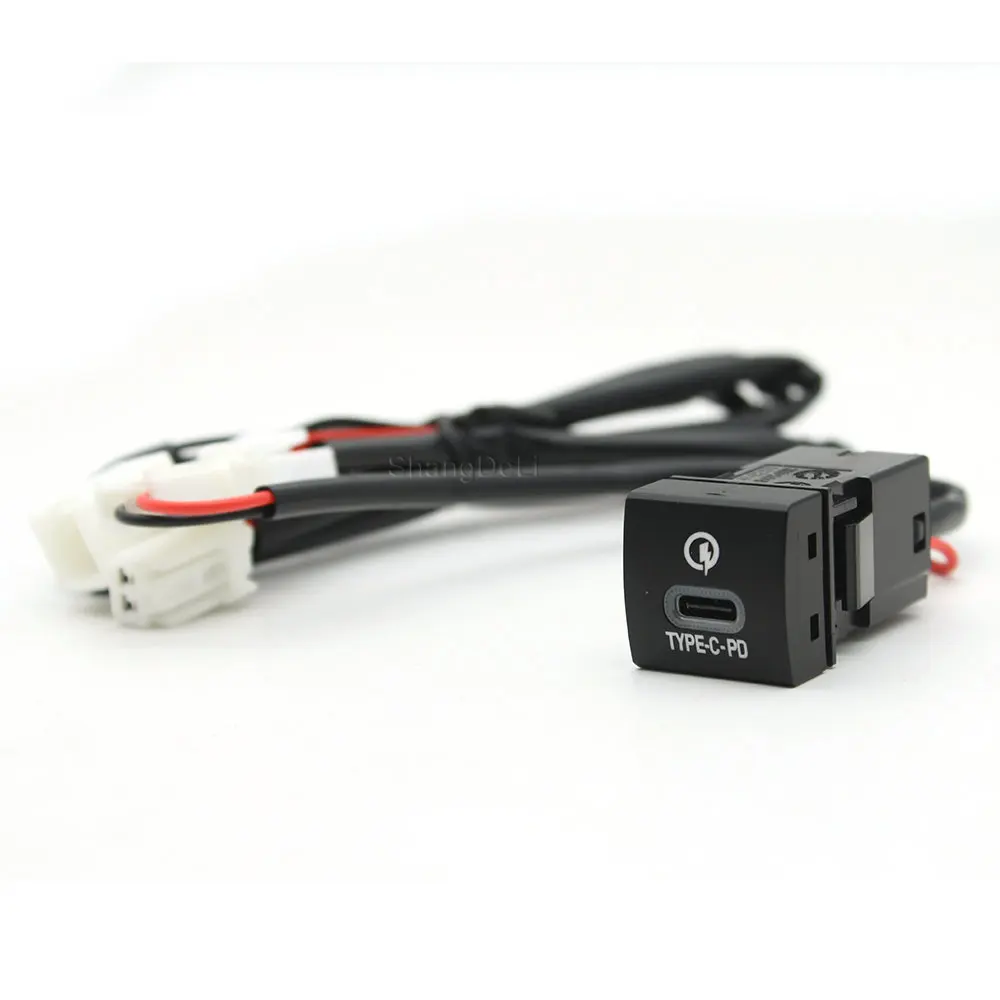 

Car Quick Charger Type C PD Charger Interface Socket Fast Charger Power Adapter For Toyota Corolla 2019 2020 Rav4 2019 2020
