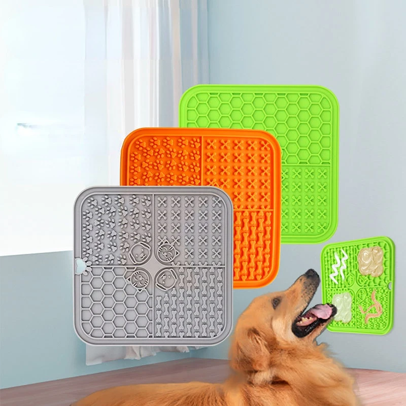 Pet Lick Silicone Mat For Dogs Pet Slow Food Plate Dog Bathing