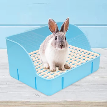Rabbit Litter Box Pee Pan Tray Pet Toilet Corner Toilet Box Litter Pan Bunny Trainer for Small Animals Chinchillas Rats 4