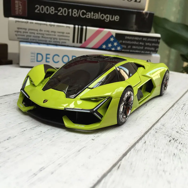 Модель автомобиля KaKBeir 1:24 из зеленого сплава Lamborghini Terzo millo, коллекция украшений для автомобиля, Подарочная игрушка, литье под давлением