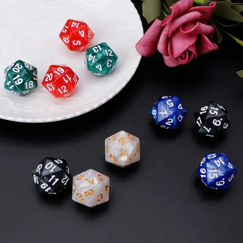 RPG 폴리 데스크탑 테이블 게임용 20개 양면 주사위 D20 다면체 주사위 10개/세트
