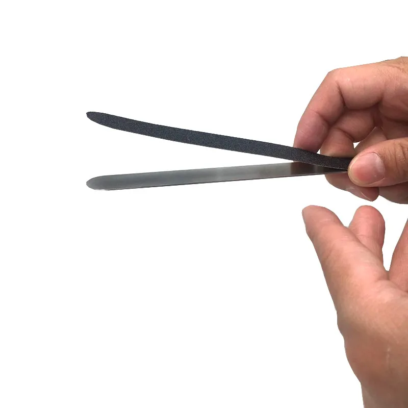 10pcs Double-sided Replacement Sand Paper Nail File With Metal Handle Nail Polish Sanding Buffer Strips Nail Polishing Manicure