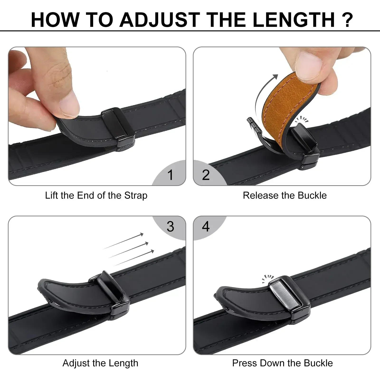 Premium Leather and Silicone Magnetic Strap - Elegant and Versatile Watch Band