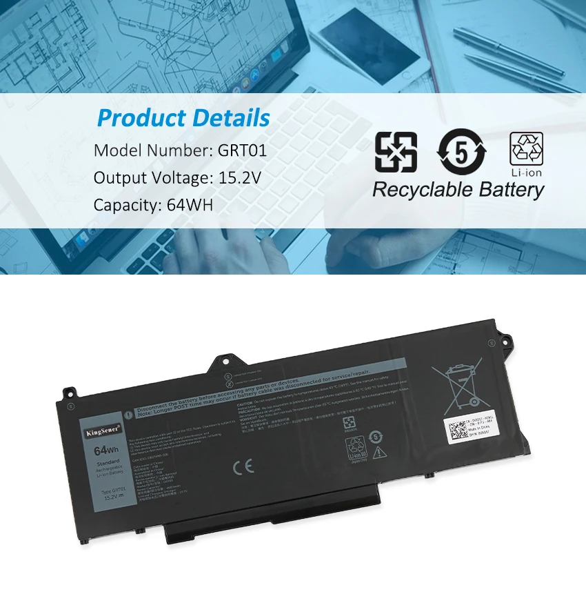 KingSener GRT01 Laptop Battery For DELL Latitude 5421 5431