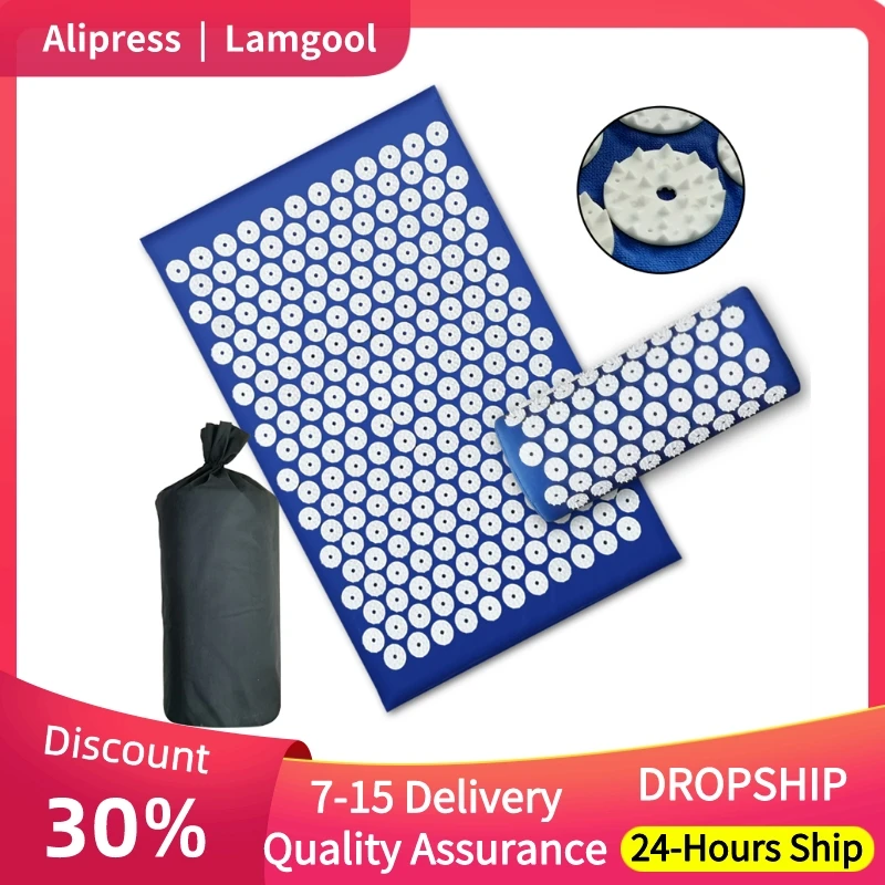 

Massager Cushion Massage Yoga Mat Acupressure Relieve Pain Stress Back Body Pain Spike Mat Acupuncture Mat Pillow Set Dropship