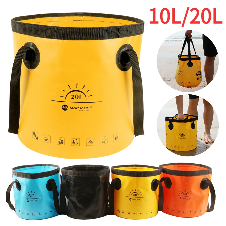 Secchio Pieghevole 16L 4-in-1 Con Coperchio Che Diventa Tagliere E Tavolino: Il Compagno Perfetto Per Campeggio E Pesca!
