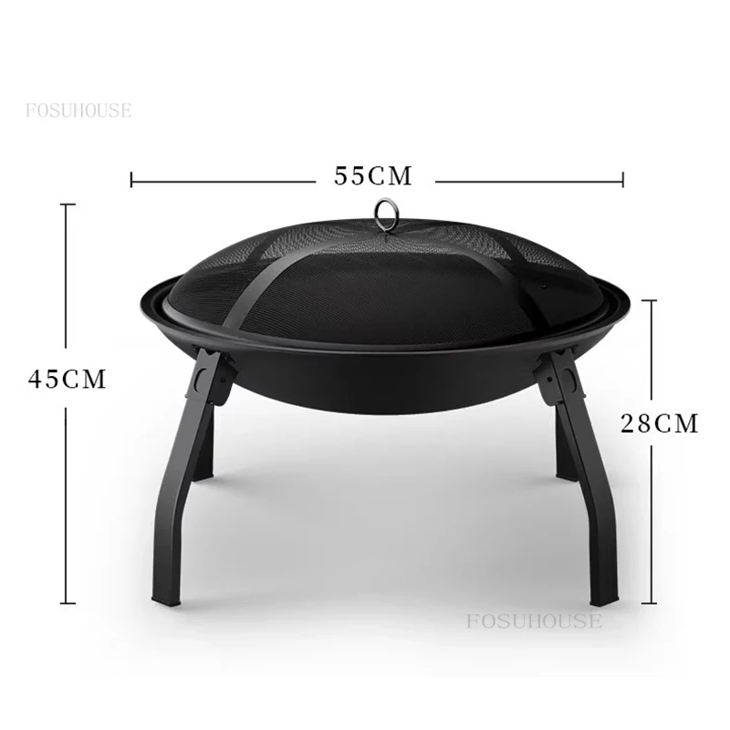 Outdoor Camping Fire Pits Multifunctional Bonfire Stove Charcoal BBQ Stove Heater Winter Indoor Balcony Charcoal Basin