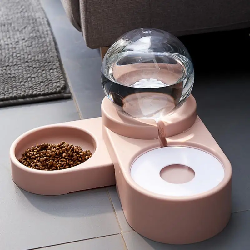 

New Bubble Pet Bowls Food Automatic Feeder Fountain Water Drinking for Cat Dog Kitten Feeding Container Pet Supplies
