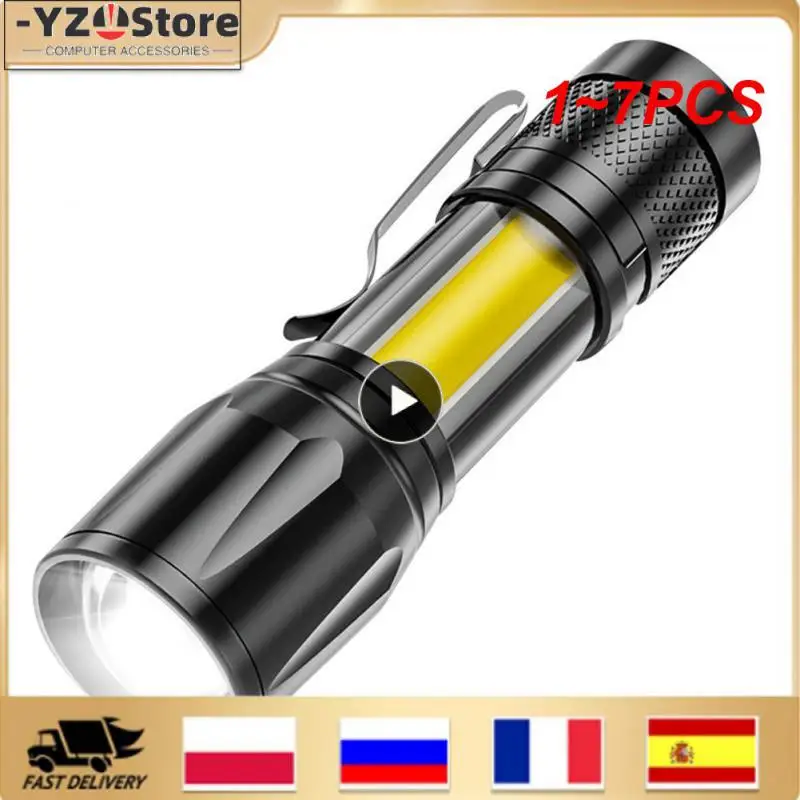 

1~7PCS Hot Mini Led Flashlight Zoom Focus Usb Charge Led Light New Waterproof Adjustable Penlight 2023 Lamp Lantern