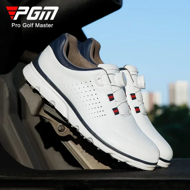 PGM Golf Shoes Men Waterproof Breathable Men's Golf Shoes Male Rotating Shoelaces Sports Sneakers Non-slip Trainers XZ319