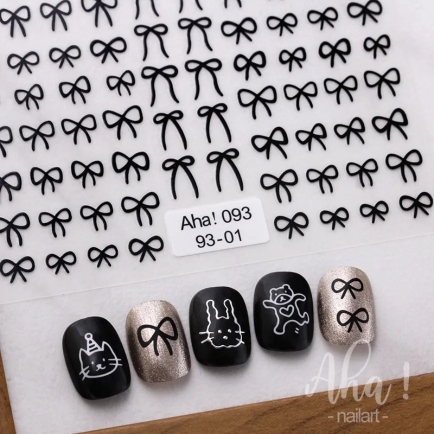 Nail Art Stickers Decals DIY Manicure Decoration 3D Small Bow Self-Adhesive
