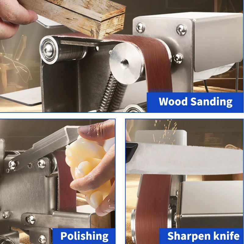 Belt Grinder 220v 110v Mini Grinder Diy Belt Sander For Cutlery Electrical Band Grinding Machine Sharpening Machine Polish Tools 4