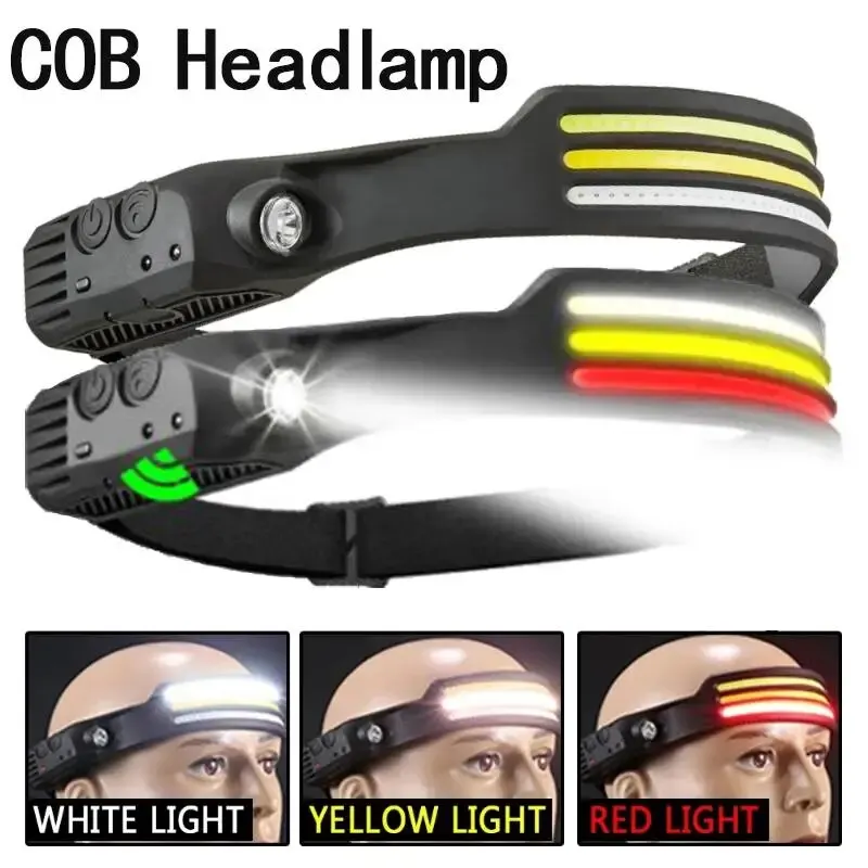1/2/3/4 전문가용 LED 헤드램프 5가지 조명 모드 COB 기술 USB 충전 시스템 다양한 와이어 옵션 야외 작업 사이클링
