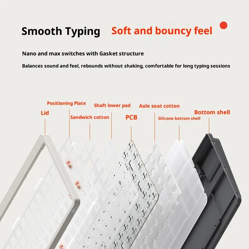 오리지널 NuPhy Node75 블루투스 무선 기계식 키보드(PBT 키캡 포함) 3000mAh 배터리 RGB 인체공학적 로우 또는 맥스 하이 액시스