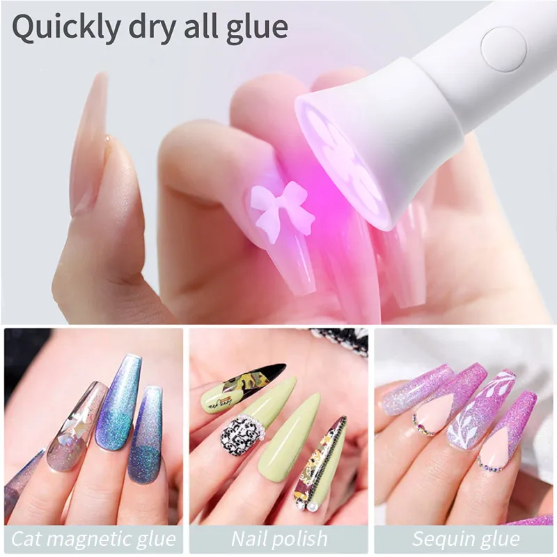 Description Picture 2 of itemPortable Handheld UV LED Flashlight Nail Lamp 6 LED Beads Quick Dry USB Nail Dryer 18W Machine Nail Gel Dry Nail Art Tool