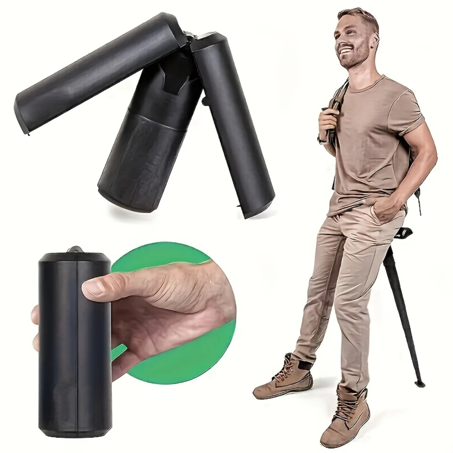 Folding Chair Retractable Stool 1pc Portable Telescopic Stool Seat Stick 3-Second Quick Folding Multifunctional Walking Stick Seat Compact Chair Outdoor