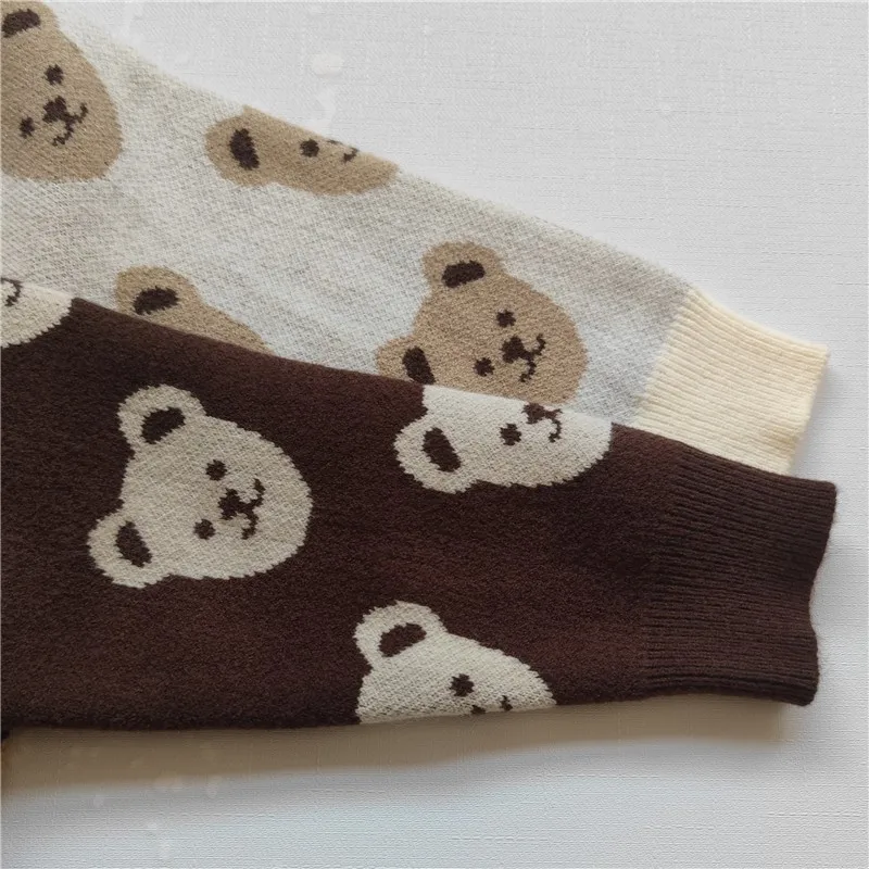 Toddler Baby Boy Knitwear Children Cardigans Girls Clothes Cartoon Bear Knit Sweater Kids Jackt Autumn Coat Outerwear For 0-4Y