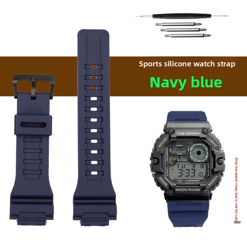 6 ألوان سيليكون حزام الساعات ل كاسيو WS-1400 WS-16...