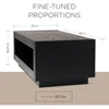 Large 2 Tier Contemporary Rectangle Wooden Center Coffee Table with Shelf Storage for Living Room in Refined Black Finish 2