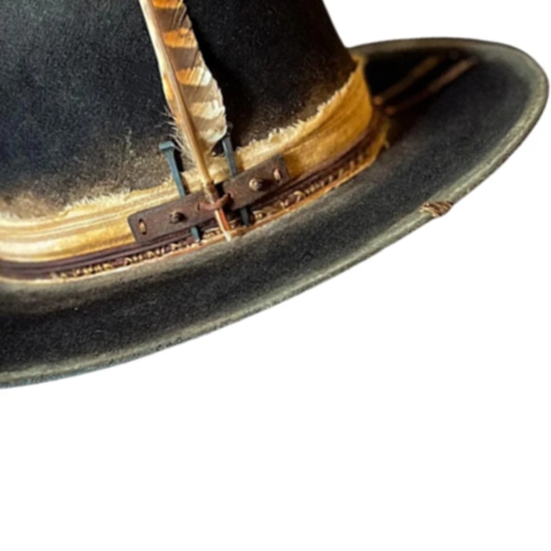 Wool Flat Top Fedora Hat for Men Adult Stage Performances Hat Theme Party Cap Masquerade Dress Up Costume Panama