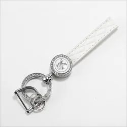 Crystal Car Keychain Auto Key Ring Decorative Pendant Accessories (White)