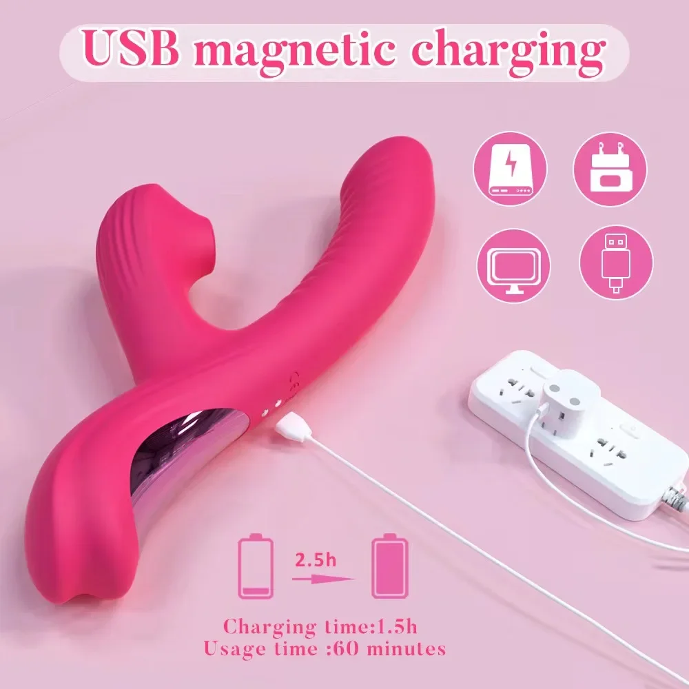 Clitoral Sucking Vibrator Female Dildo Vaginal Wiggling Massager Clitoris Sucker Vacuum Stimulator Sex Toys For Women Adults 18