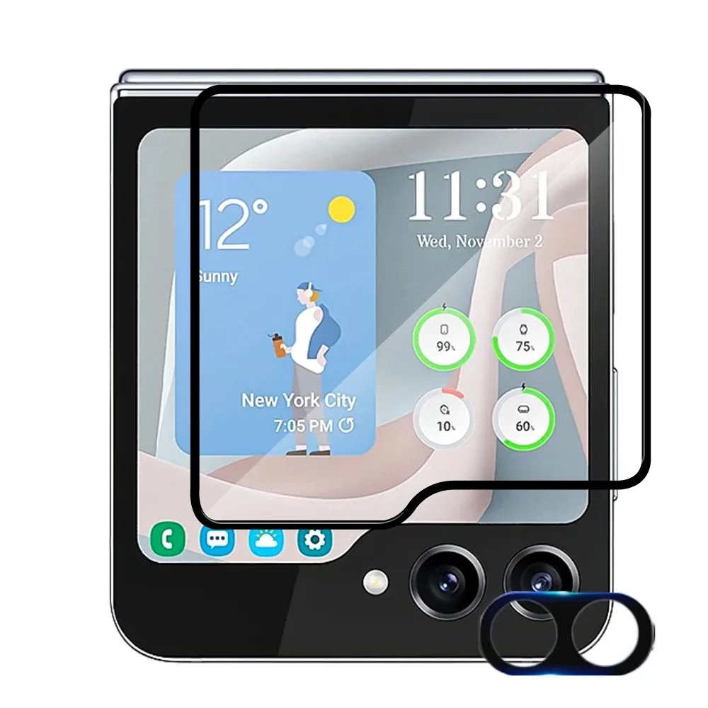 Anti-Spy Back Camera Lens Film & External Tempered Glass Screen Protector