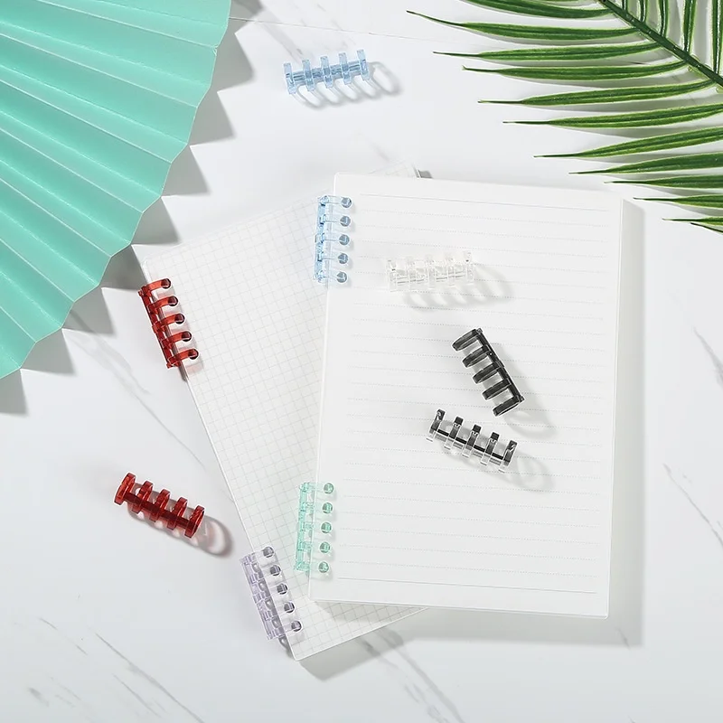 Plastic Binding Rings 10pcs Loose Leaf 5 Holes Plastic Ring A5/B5 Binder Notebooks Stationery