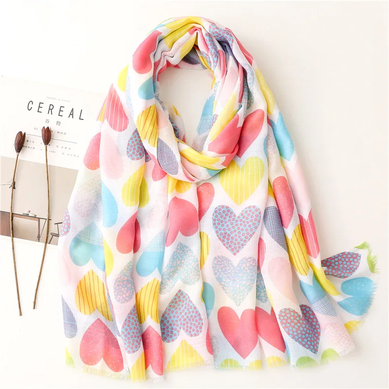 

Summer Scarves For Women Lightweight Flower Print Hawaiian Wrap Beach Shawl Cotton Voile Head Scarf Lady Soft Fashion Stoles