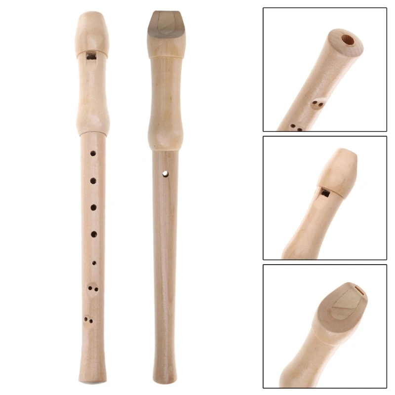 Peach German Soprano Recorder Instrument C Key 8 Hole with Cleaning Rod & Carrying Bag Natural Color 69HD treble recorder