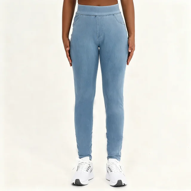 High-Waist Denim Yoga Leggings 3
