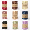 80M Metallic Shiny Natural Raffia Straw Yarn For Hand-knitted Crochet Grass Paper Hat HandBag Cushion Baskets Thread Summer DIY 6