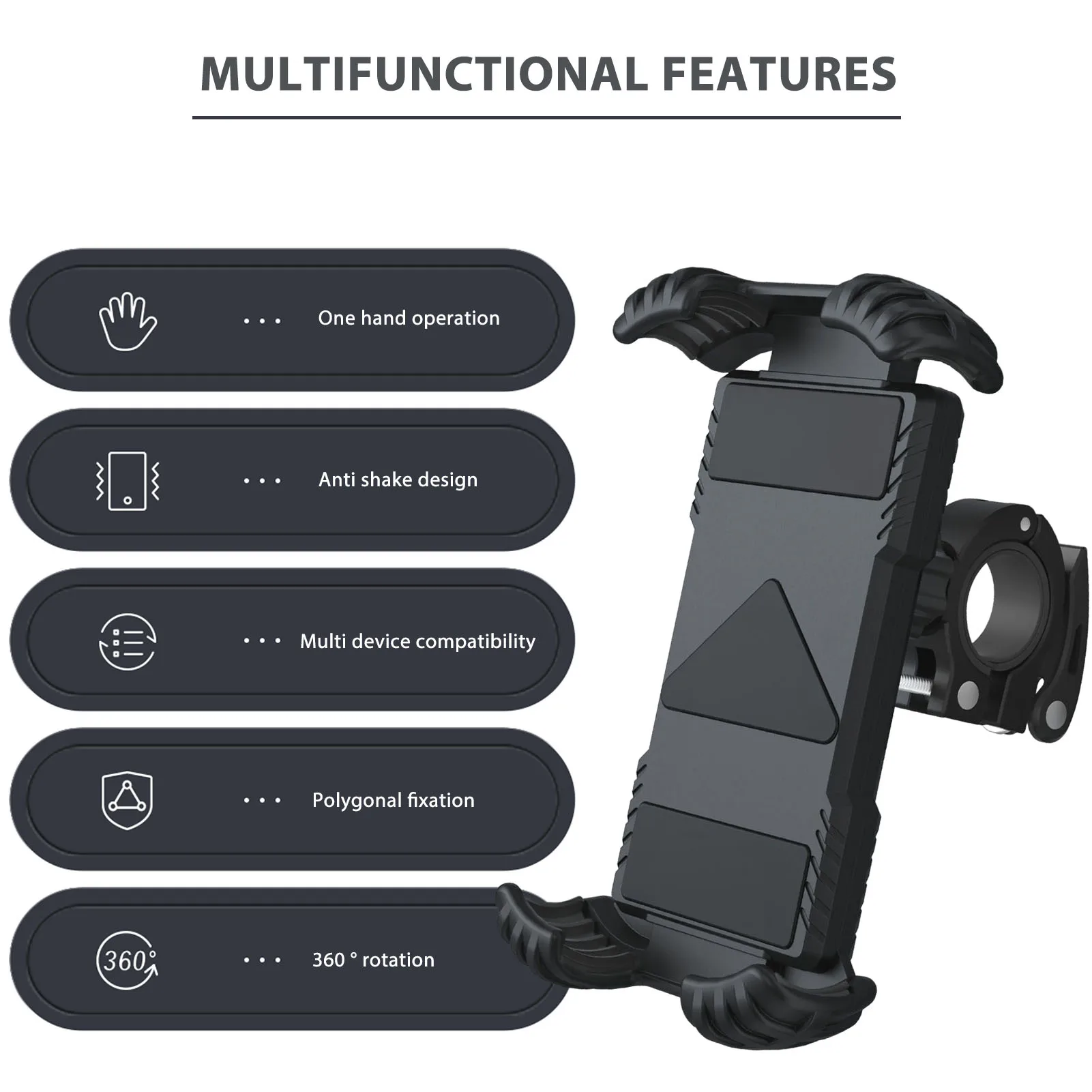 Bicycle Mobile Phone Holder Adjustable Universal Holder For 4.7- 6.8in Phones