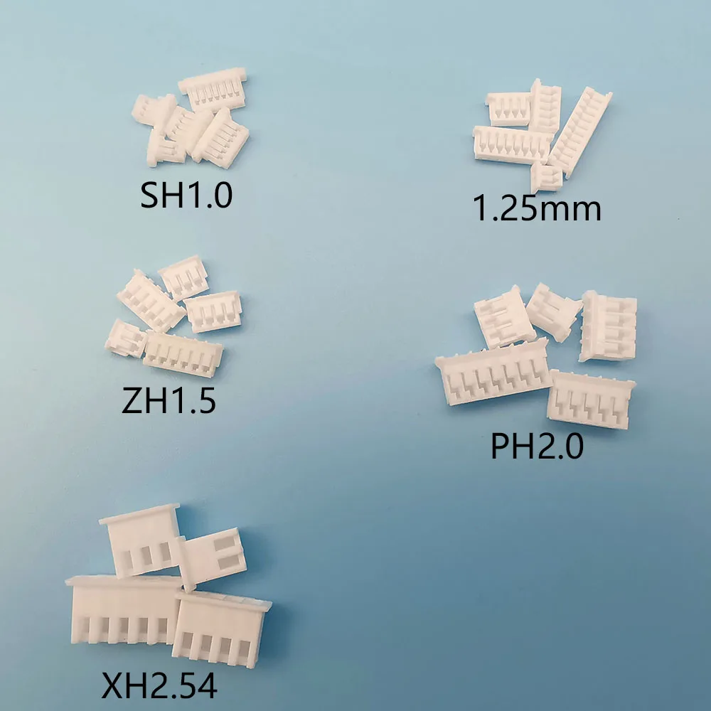 Фото 50 шт. SH1.0 JST 1,25 ZH1.5 PH2.0 XH2.54 2/3/4/5/6/7/8/9/10, штырьковый корпус, флейта 1,0/1,25/2,0/2,54 мм, пластиковая флейта №1