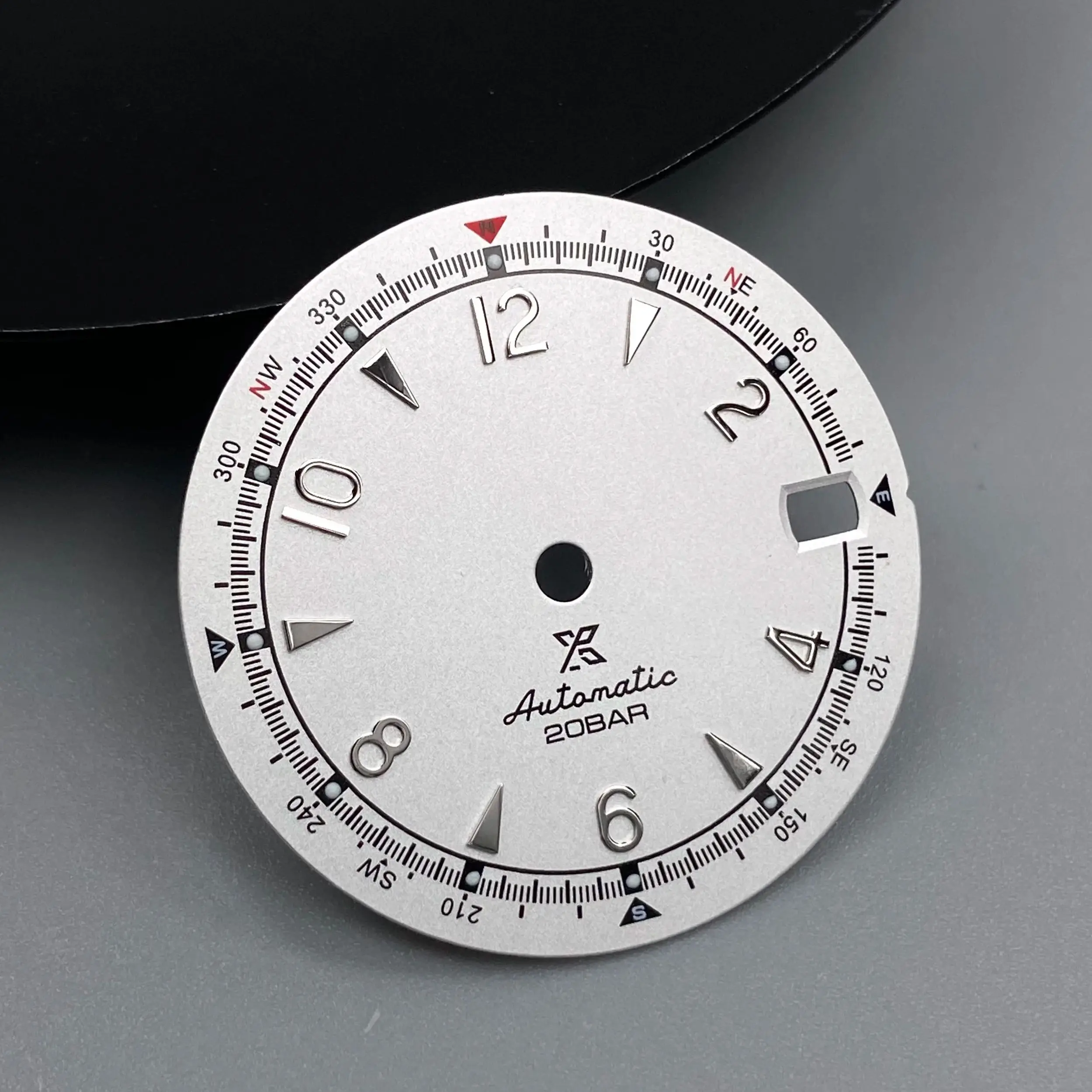 Green Luminous Single Date Dial - 28.5mm Watch Accessory with Custom Logo Option